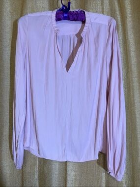 Chelsea & Violet Light Pink Long-Sleeve V-Neck Blouse